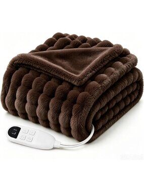 Cozy Heated Blanket Throw 50"x60" | Soft Flannel Electric Fuzzy Couch Cover